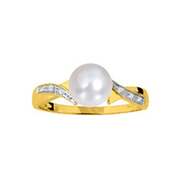 Bague perle de culture d'eau douce Or Jaune 750