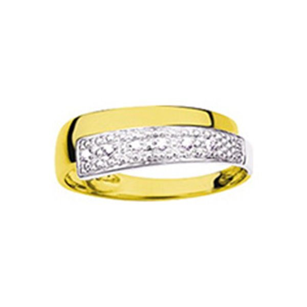 Bague diamant 0.03ct Or Jaune et blanc Or 750