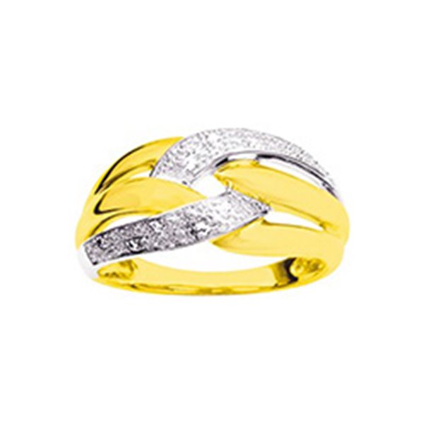 Bague diamant 0.05ct Or Jaune et blanc Or 750