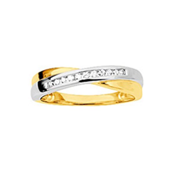 Bague oxyde(s) de zirconium Or Jaune 750 rhodiée