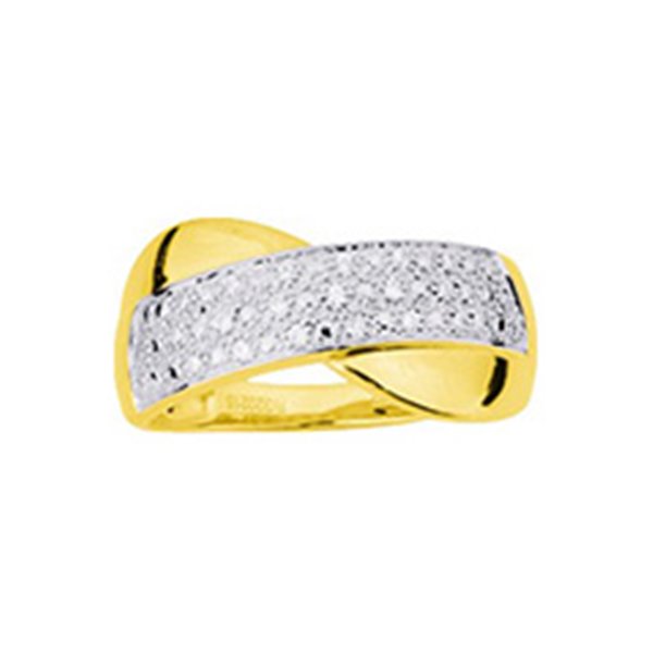 Bague diamant 0.10ct Or Jaune 750 rhodiée