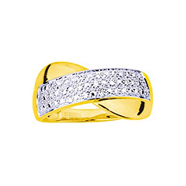 Bague oxyde(s) de zirconium Or Jaune 750 rhodiée