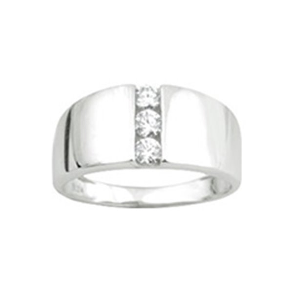 Bague oxyde(s) de zirconium Or Blanc 750