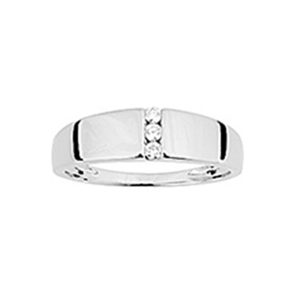 Bague oxyde(s) de zirconium Or Blanc 750