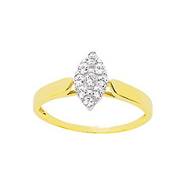 Bague oxyde(s) de zirconium Or Jaune 750 rhodiée