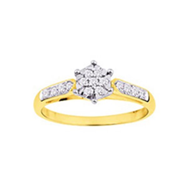 Bague diamant 0.23ct Or Jaune 750