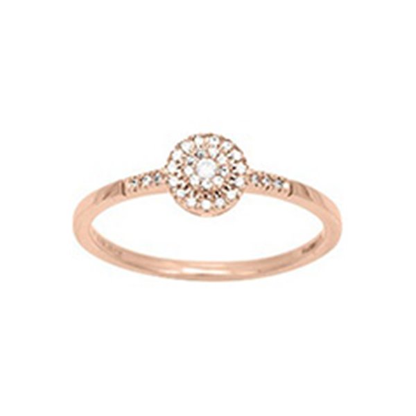 Bague diamant 0.10ct Or Rose 750