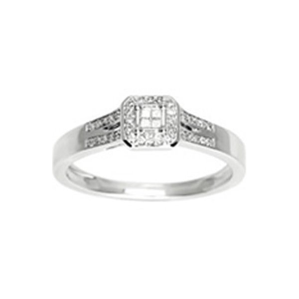 Bague diamant 0.10ct Or Blanc 750