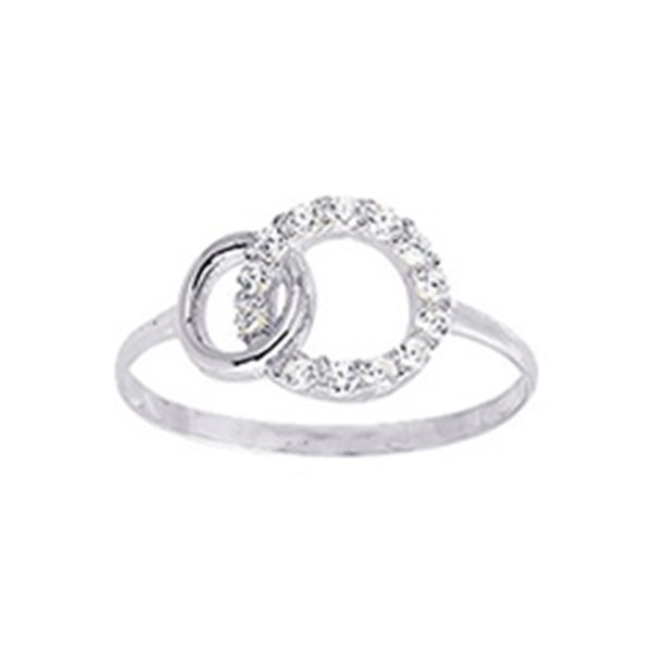 Bague oxyde(s) de zirconium Or Blanc 750