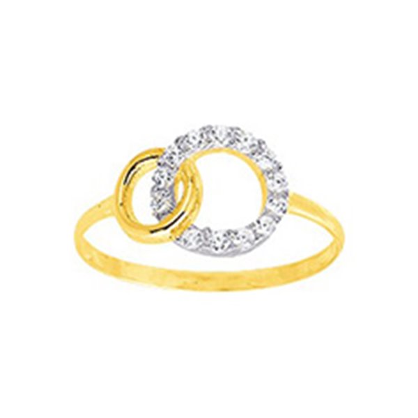 Bague oxyde(s) de zirconium Or Jaune 750