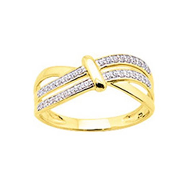 Bague oxyde(s) de zirconium Or Jaune 750 rhodiée