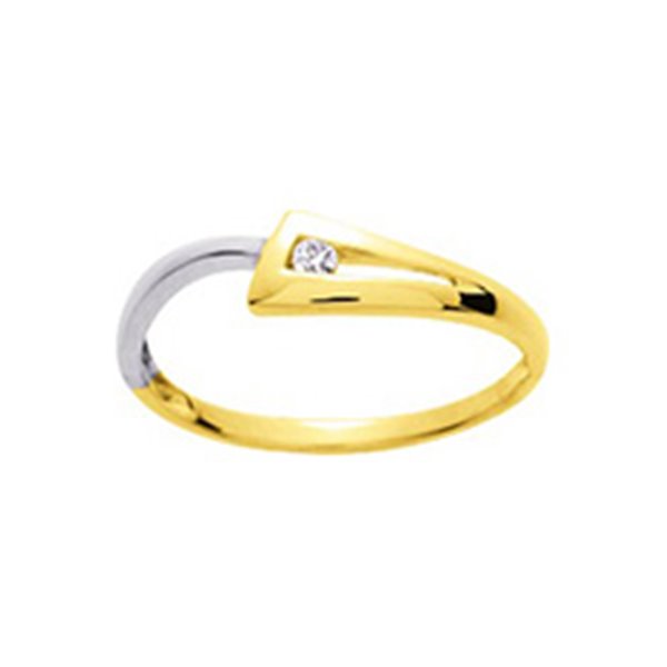 Bague diamant 0.03ct Or Jaune et blanc Or 750