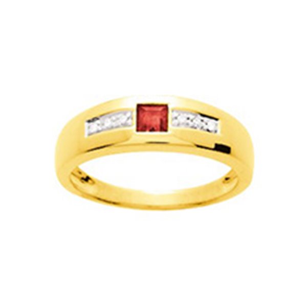 Bague rubis 0.28c diamant 0.03ct Or 750