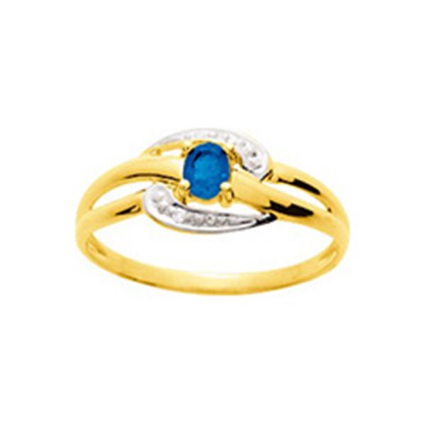 Bague saphir 0.21c diamant 0.01ct Or 750