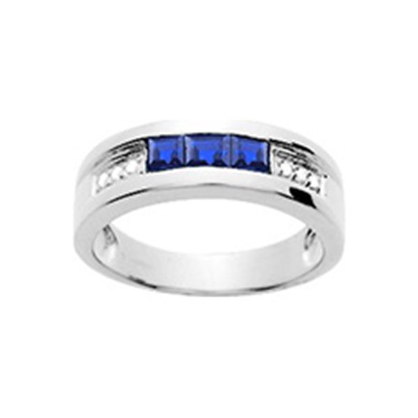 Bague saphir 0.63c diamant 0.05ct Or 750