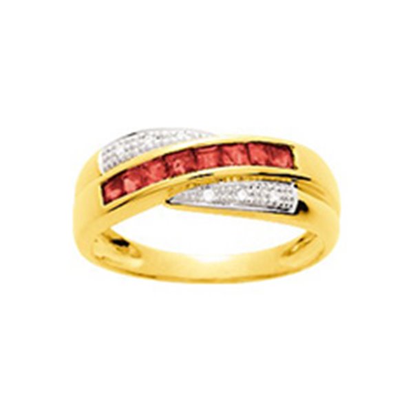 Bague rubis 0.56c diamant 0.03ct Or 750