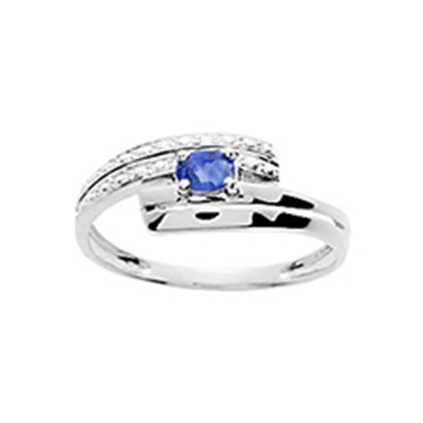 Bague saphir 0.21c diamant 0.01ct Or 750