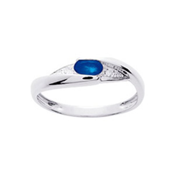 Bague saphir 0.30c diamant 0.02ct Or 750