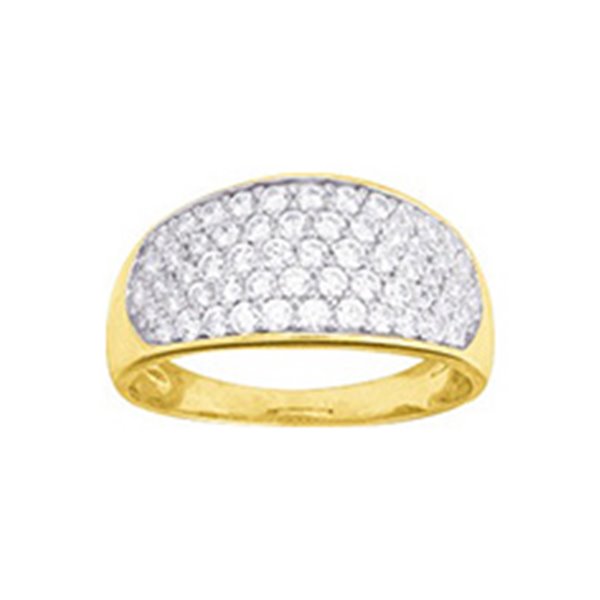 Bague oxyde(s) de zirconium Or Jaune 750 rhodiée