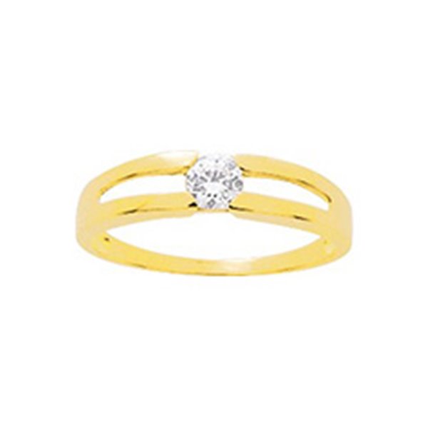 Bague oxyde(s) de zirconium Or Jaune 750