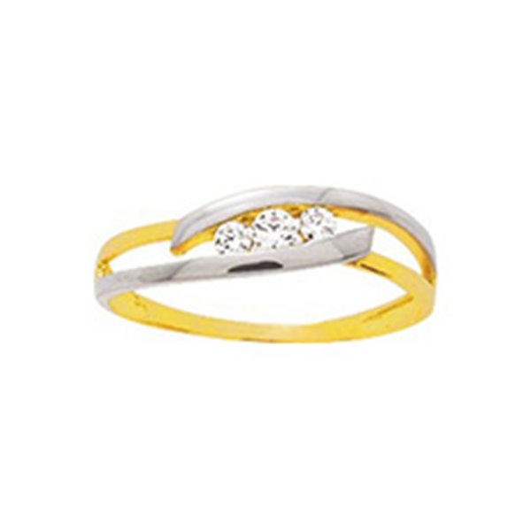 Bague oxyde(s) de zirconium Or Jaune 750 rhodiée