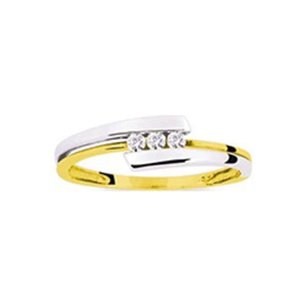 Bague diamant 0.09ct Or Jaune et blanc Or 750