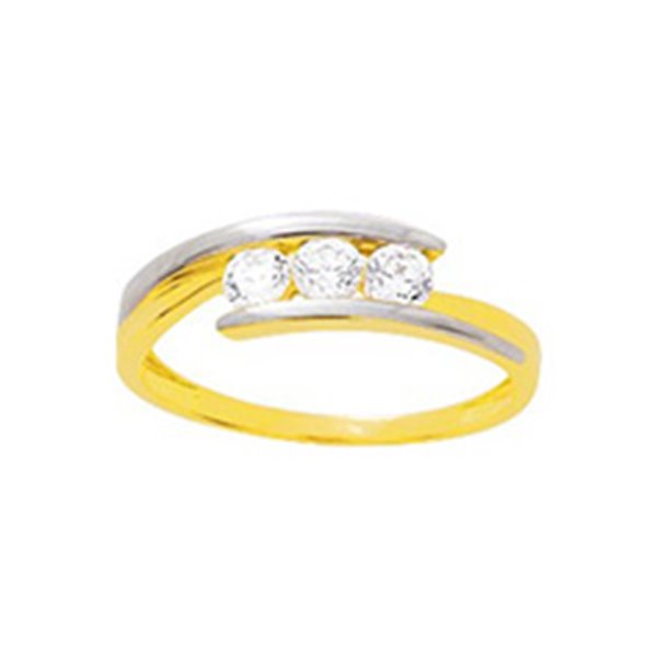 Bague oxyde(s) de zirconium Or Jaune 750 rhodiée