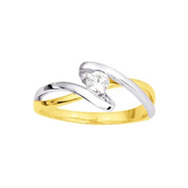 Bague oxyde(s) de zirconium Or Jaune 750 rhodiée