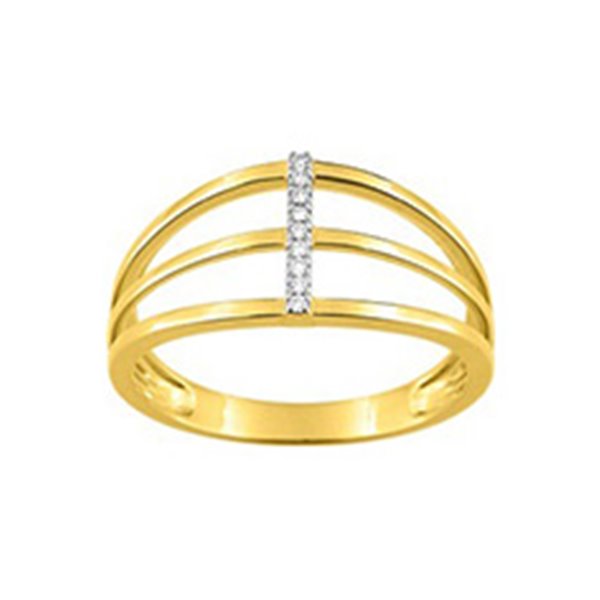 Bague diamant 0.03ct Or Jaune 750 rhodiée