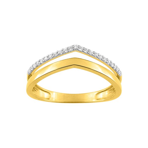 Bague oxyde(s) de zirconium Or Jaune 750 rhodiée