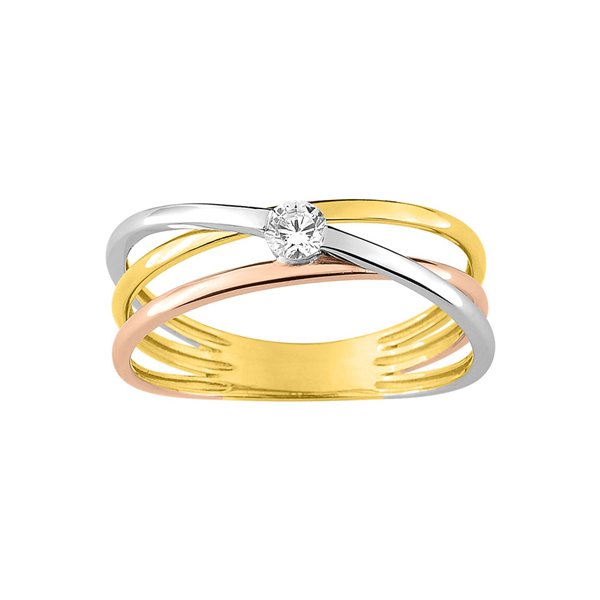 Bague oxyde(s) de zirconium Or Jaune et blanc Or 750