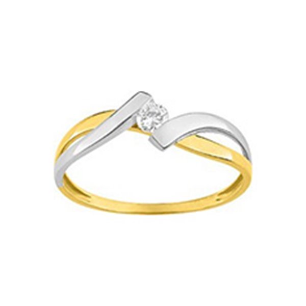 Bague oxyde(s) de zirconium Or Jaune 750 rhodiée