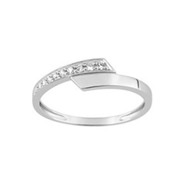 Bague oxyde(s) de zirconium Or Blanc 750