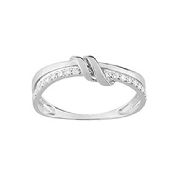 Bague oxyde(s) de zirconium Or Blanc 750