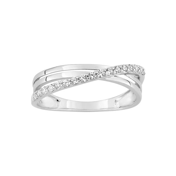 Bague oxyde(s) de zirconium Or Blanc 750