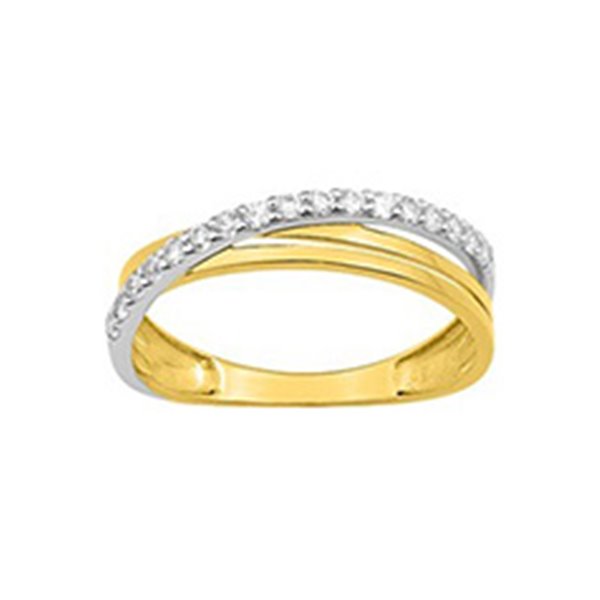 Bague oxyde(s) de zirconium Or Jaune 750 rhodiée