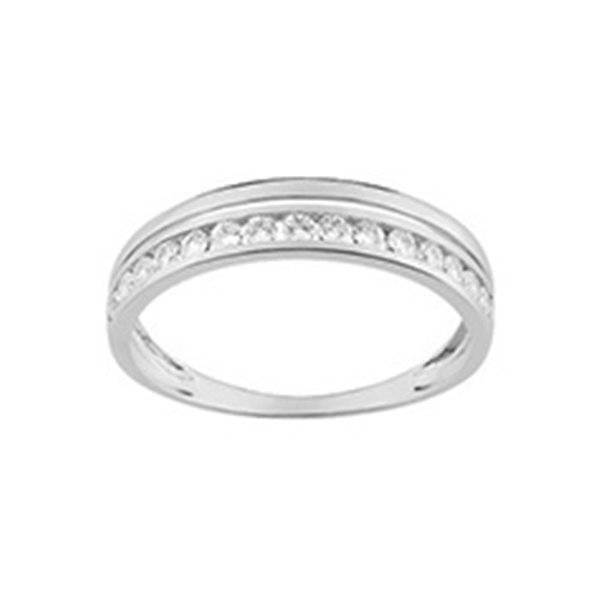 Bague oxyde(s) de zirconium Or Blanc 750