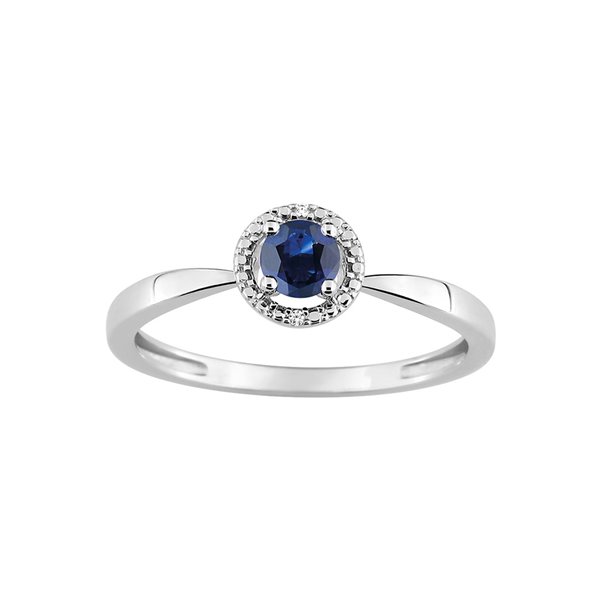 Bague saphir bleu oxyde(s) de zirconium Or Blanc 750