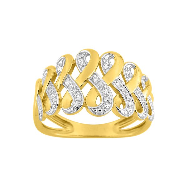 Bague diamant 0.07ct Or Jaune 750 rhodiée