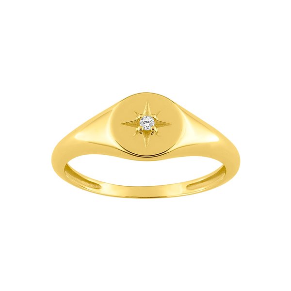 Bague oxyde(s) de zirconium Or Jaune 750