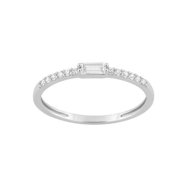 Bague oxyde(s) de zirconium Or Blanc 750