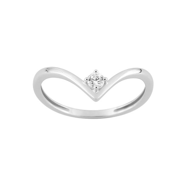 Bague oxyde(s) de zirconium Or Blanc 750