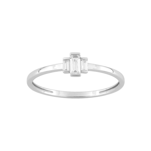 Bague oxyde(s) de zirconium Or Blanc 750