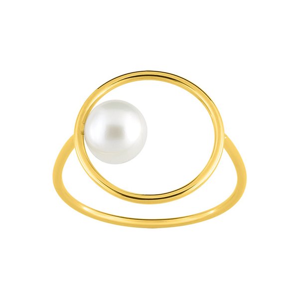 Bague perle de culture d'eau douce Or Jaune 750