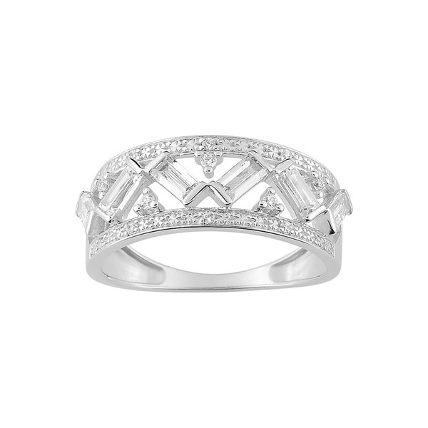 Bague oxyde(s) de zirconium Or Blanc 750