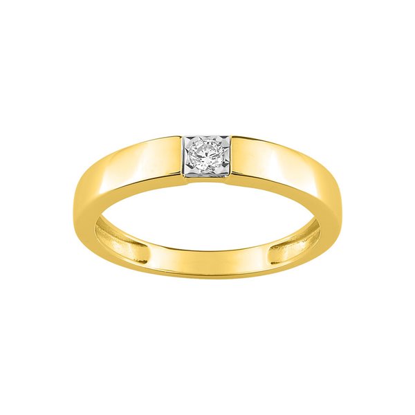 Bague diamant 0.06ct Or Jaune 750 rhodiée