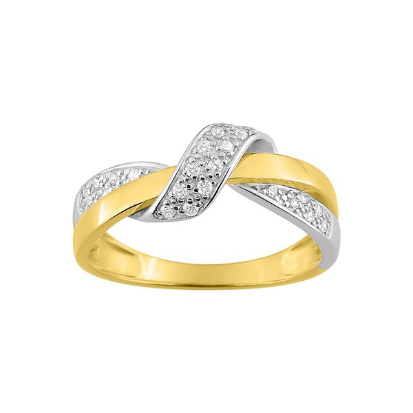 Bague oxyde(s) de zirconium Or Jaune et blanc Or 750