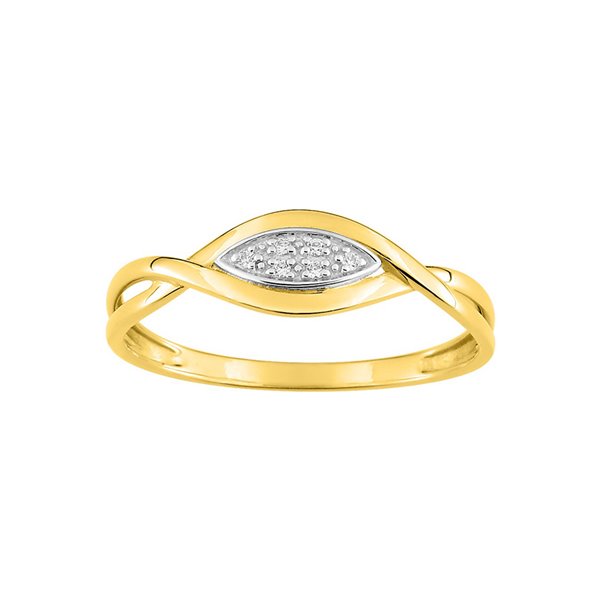 Bague diamant 0.02ct Or Jaune 750 rhodiée