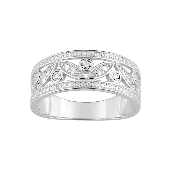 Bague diamant 0.01ct Or Blanc 750