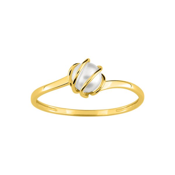 Bague perle de culture d'eau douce Or Jaune 750